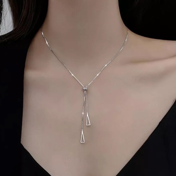 π Sterling Silver Long Adjustable Necklace - Picture 4 of 6